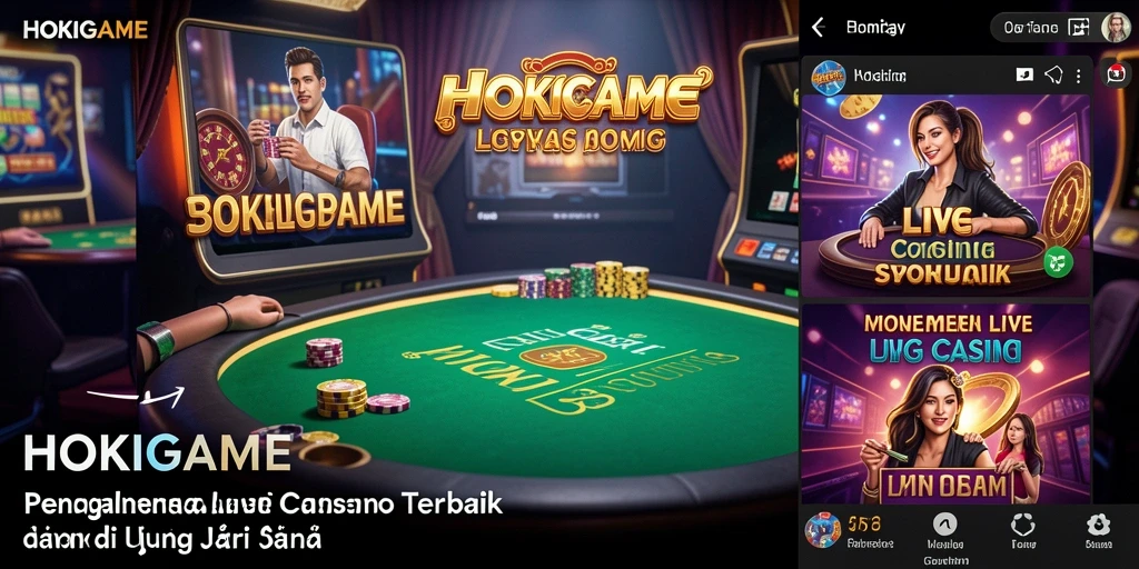 Tampilan gameplay HOKIGAME yang mendebarkan dengan dealer langsung.
