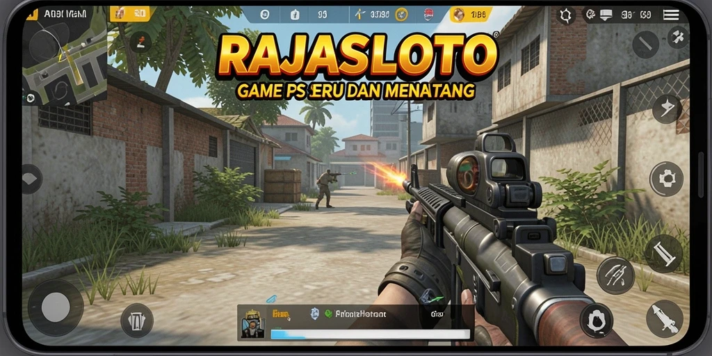 Screenshot gameplay RAJASLOTO menampilkan aksi tembak-menembak yang intens.