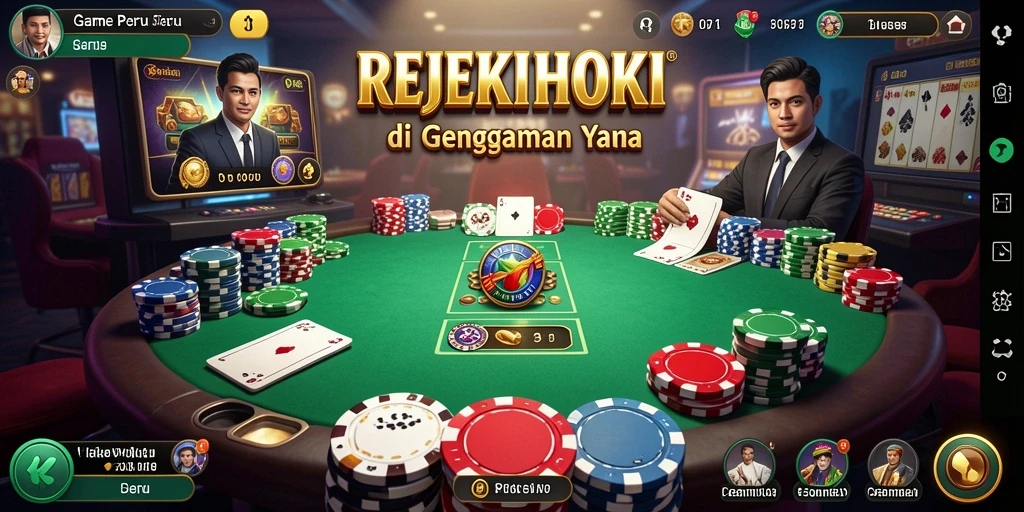Tampilan gameplay REJEKIHOKI dengan suasana Poker yang menarik.